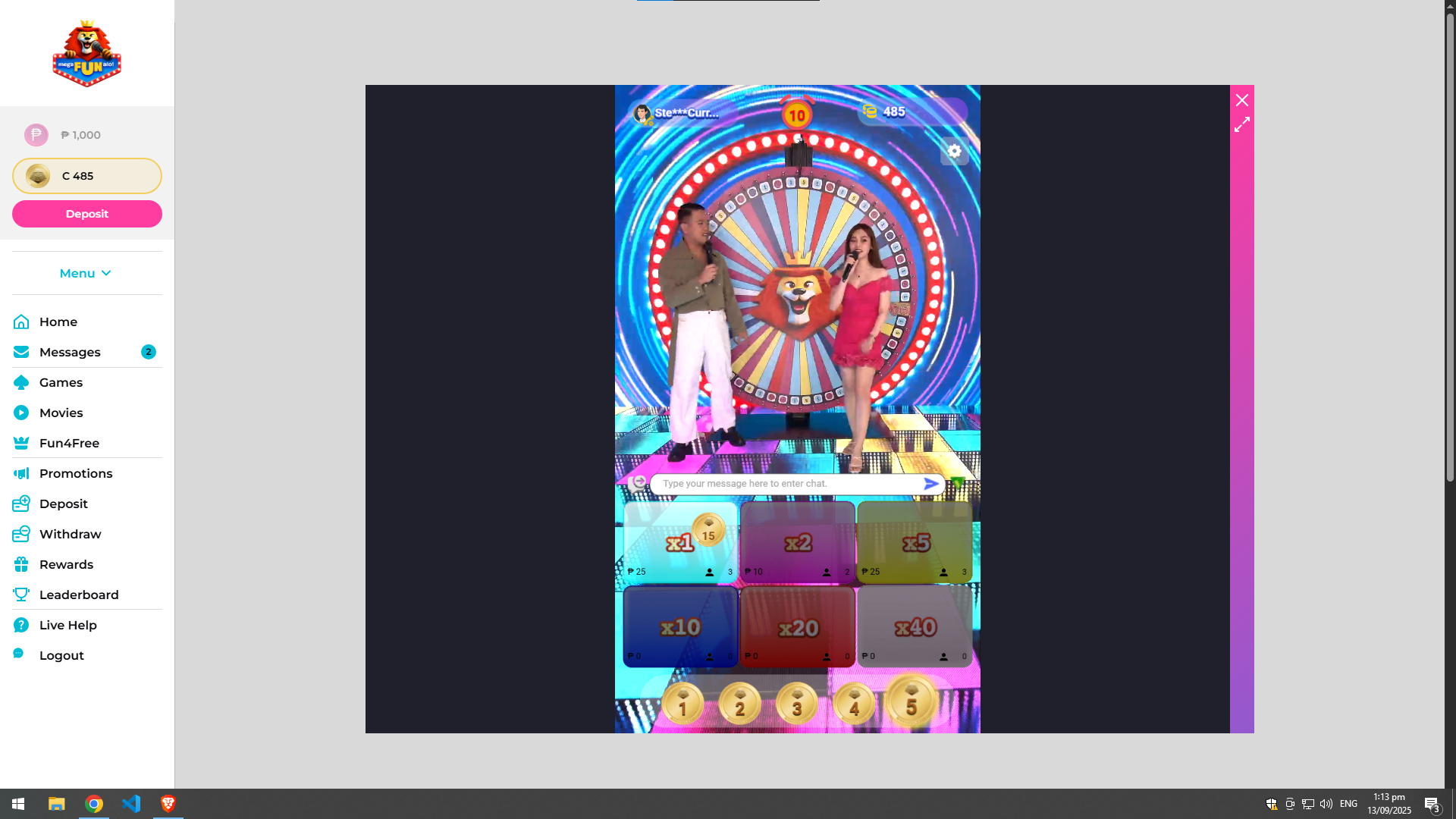 MegaFunallo - MoneyWheel Game